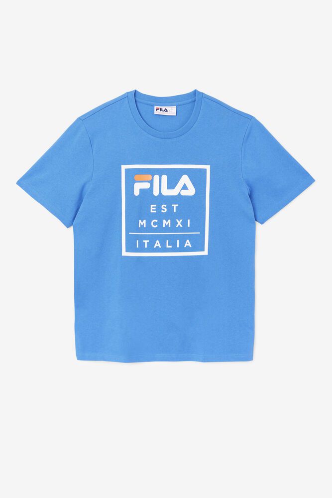 Fila T-Shirt Tenez Mens Blue - India QPJ-381059